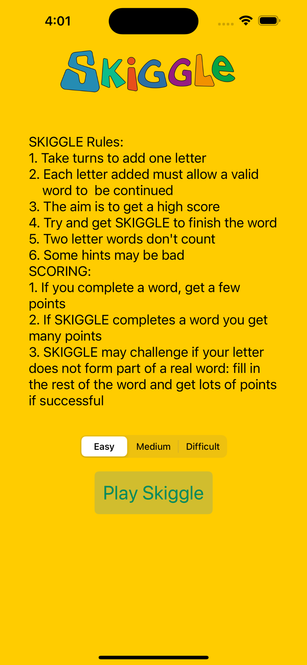 skiggle instruction page